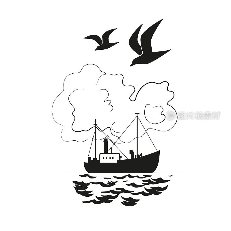 Fishing vessel icon